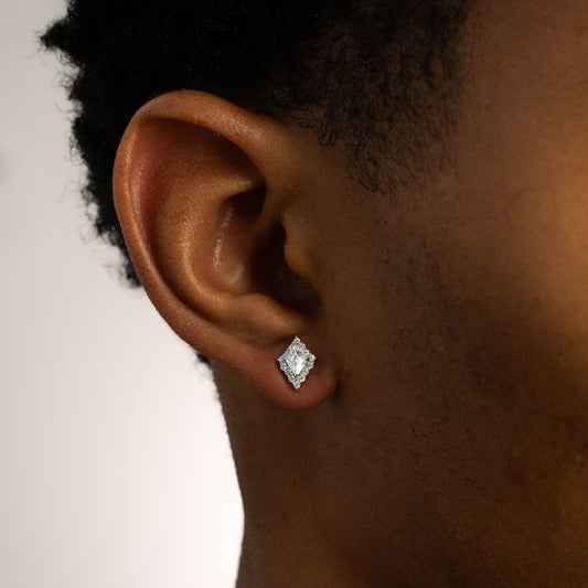 Silver halo earrings