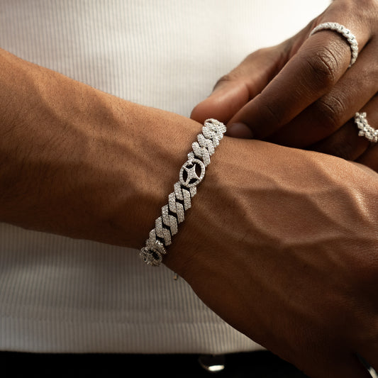 Bracelet Prong link Signature 10mm Argenté