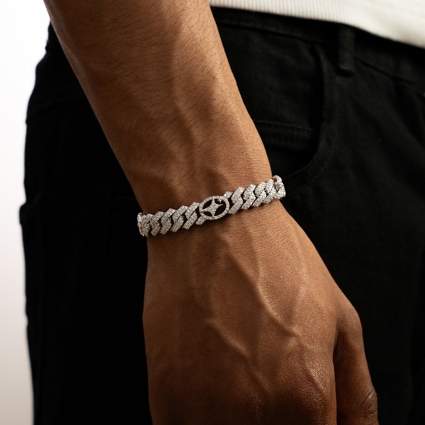 Bracelet Prong link Signature 10mm Argenté