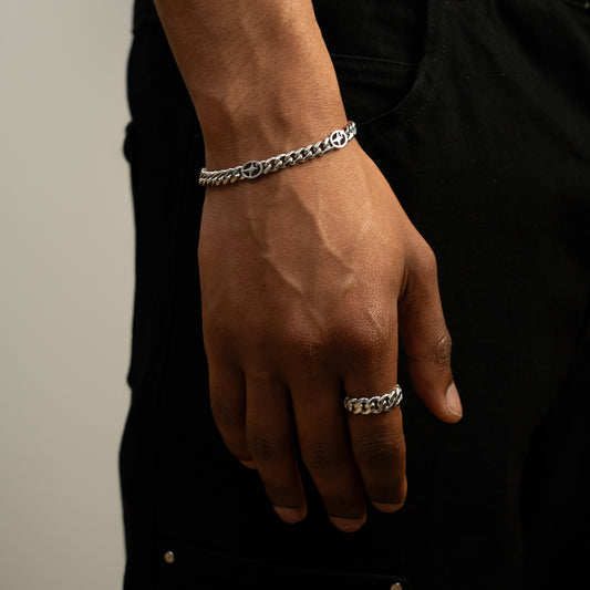 Bracelet Cuban link 6 mm Signature Argenté