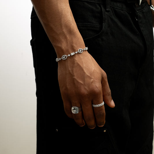 Bracelet Iced signature argenté