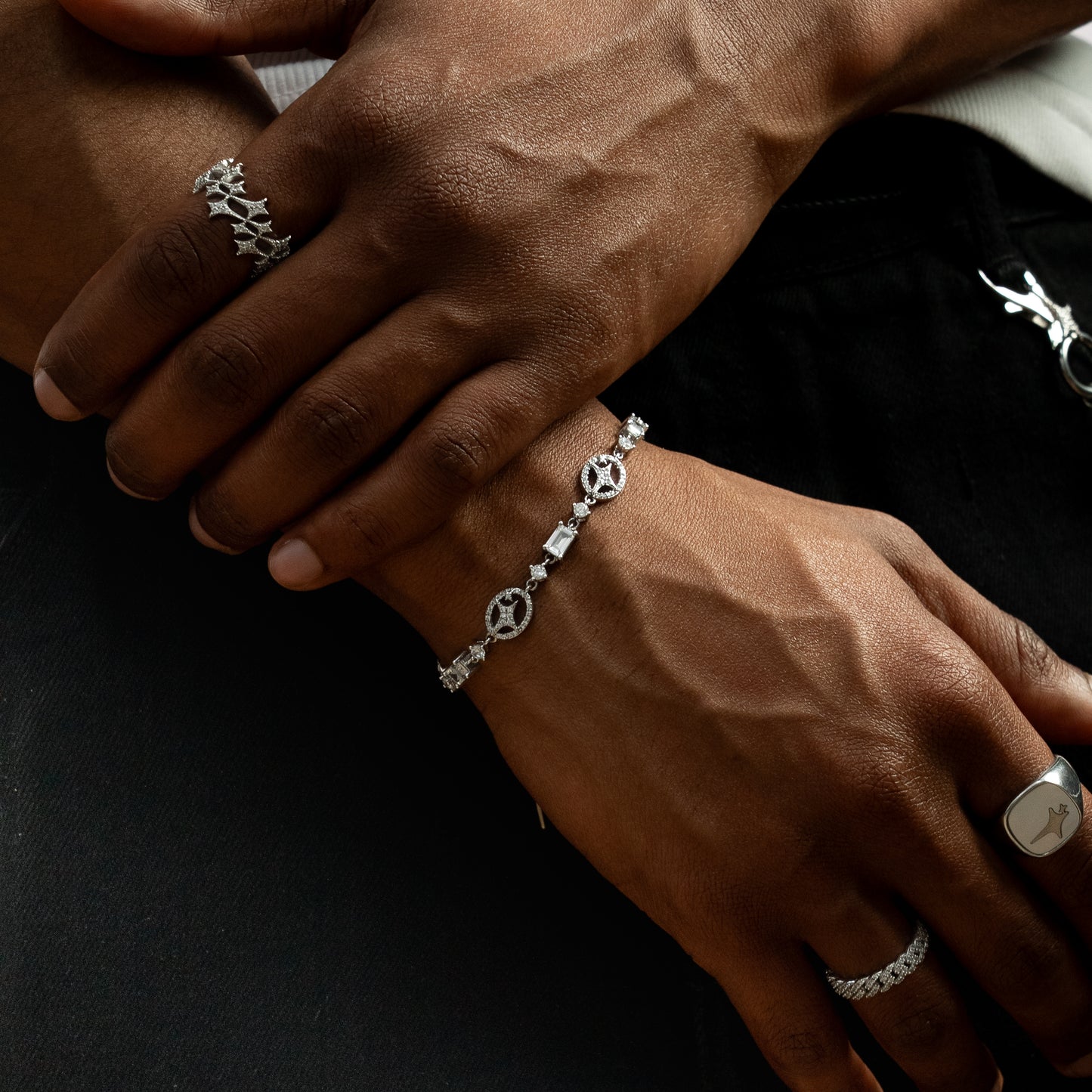 Bracelet Iced signature argenté