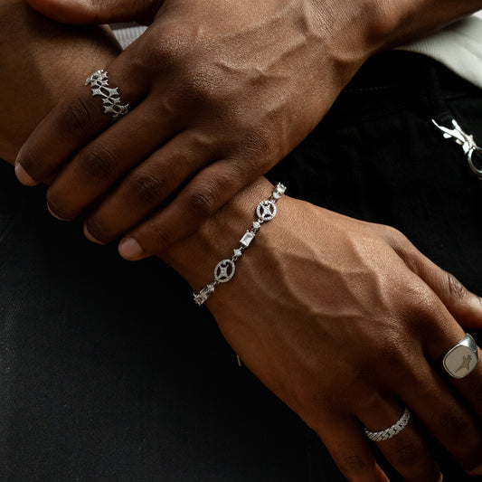 Bracelet Iced signature argenté