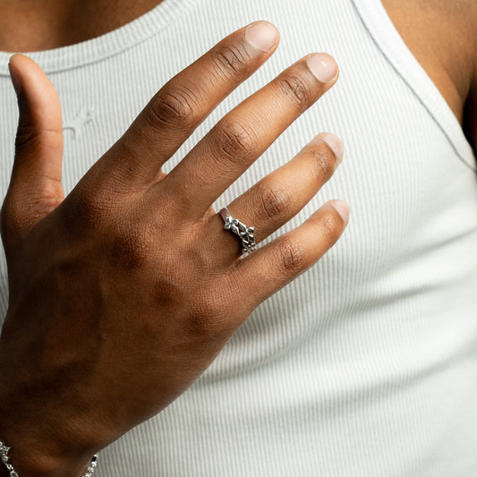 Triple crossed star ring - Silver