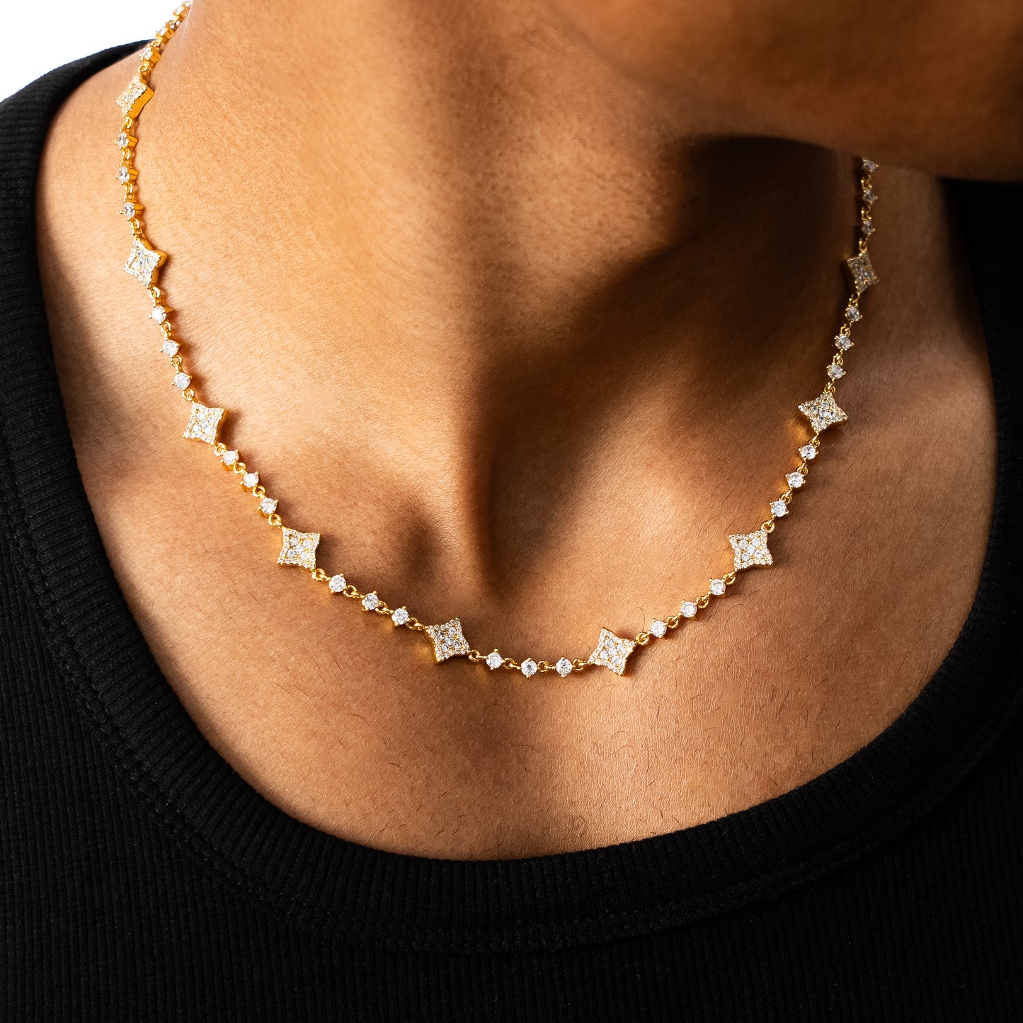 Gold Flower Tennis Chain