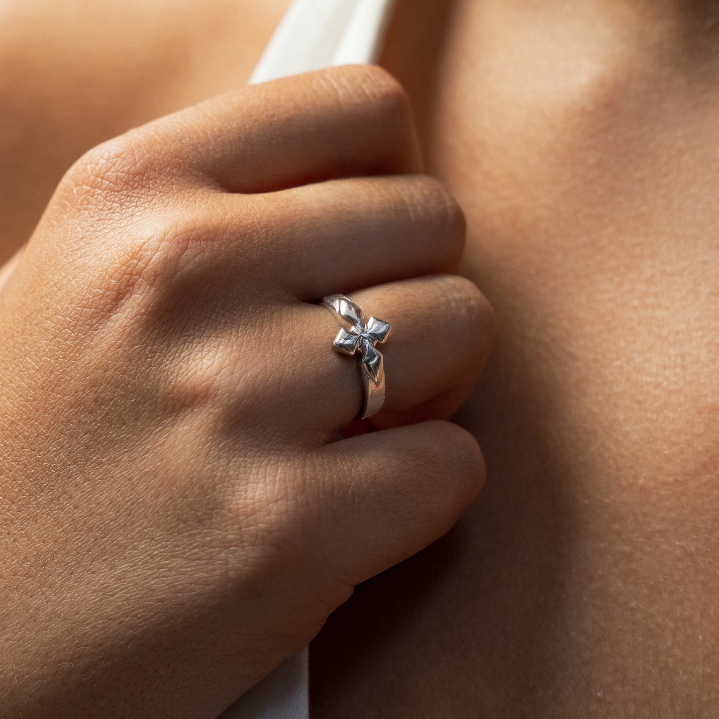 Triple crossed star ring - Silver