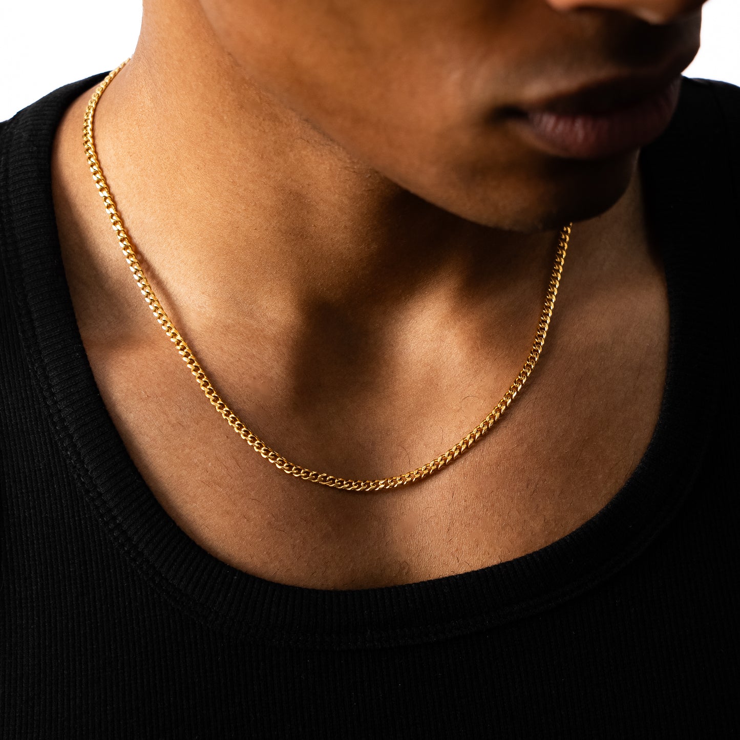 Chaîne Cuban link 3 mm dorée