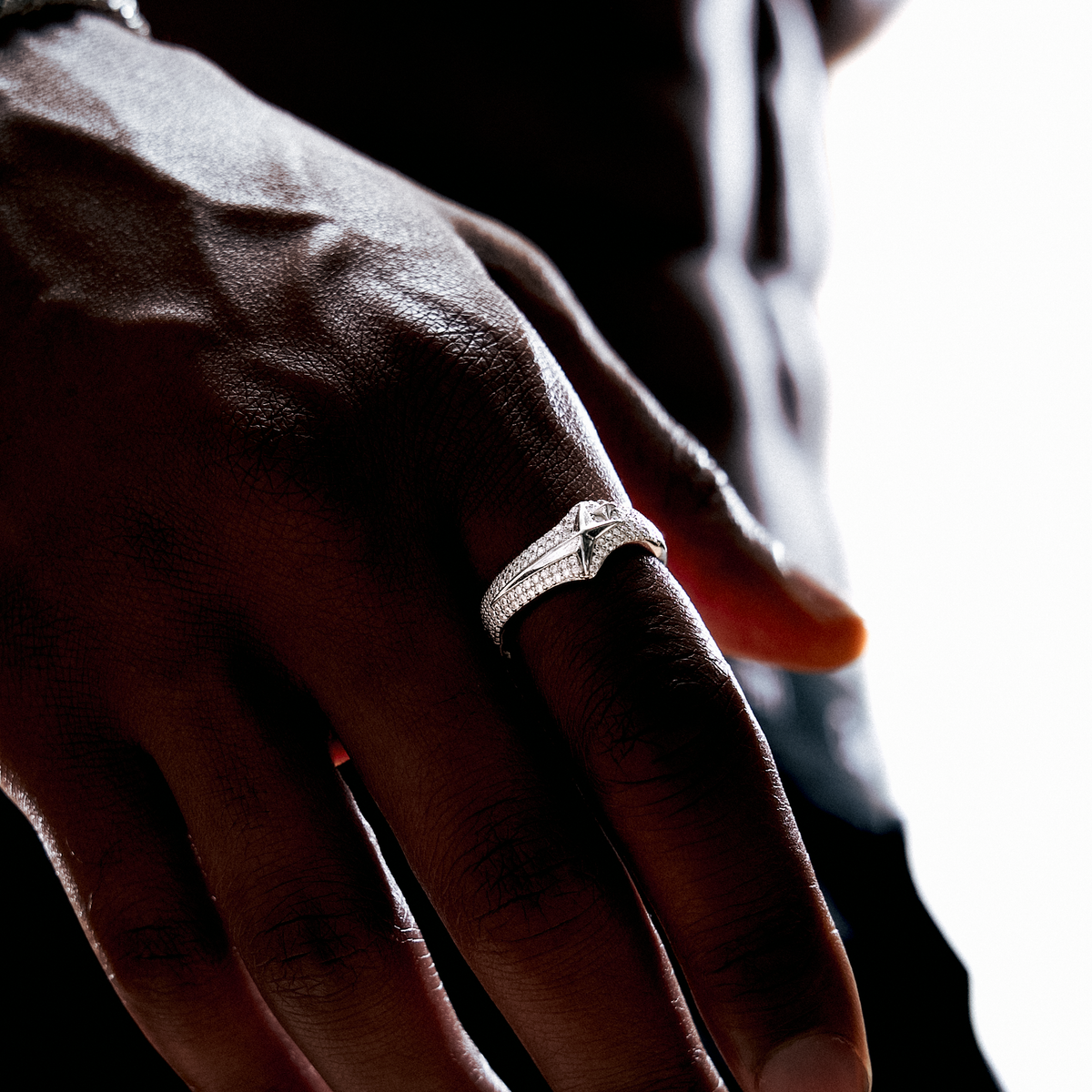 Iced Signature ring V2 - Argent 925 / Moissanite VVS