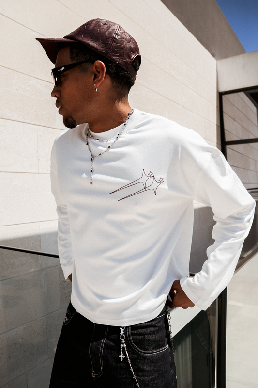 Long sleeve Twin Stars - White