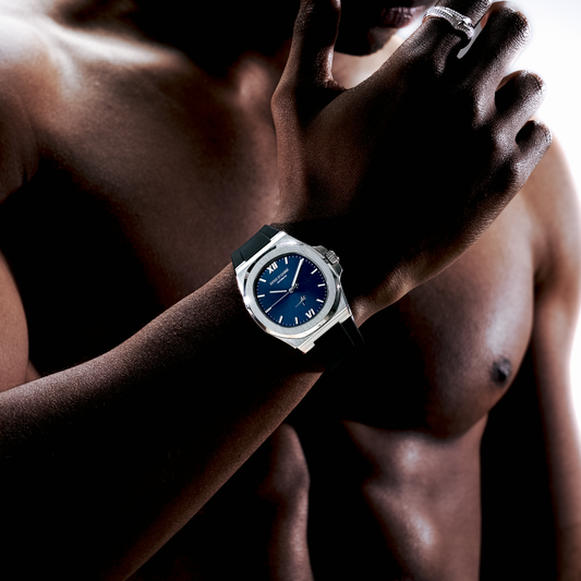 ASON1 - Cadran Bleu & Bracelet Rubber