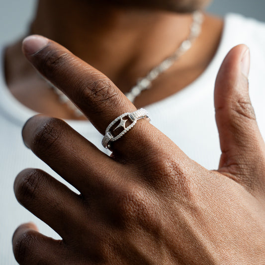 Iced H-ring signature argentée