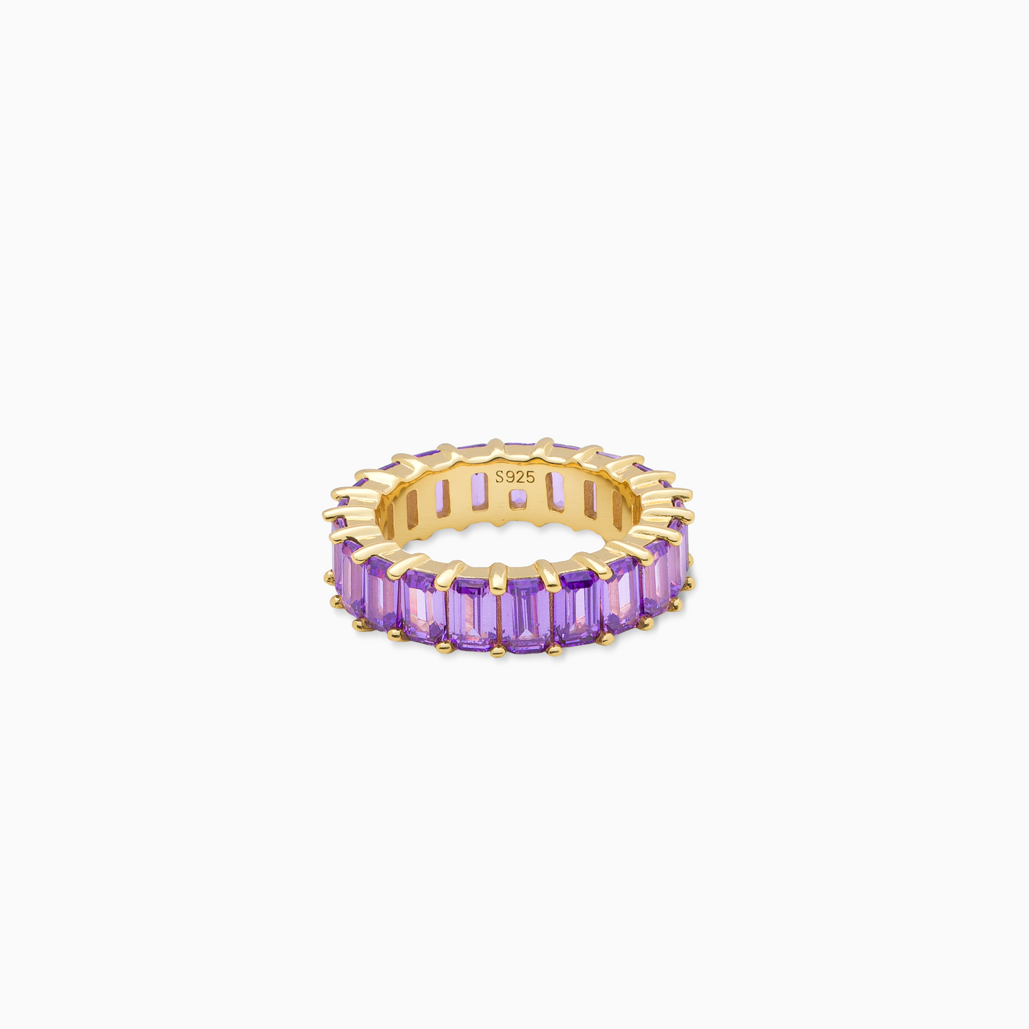 Baguette eternity ring gold - Purple