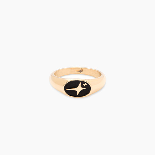 Signature Oval signet ring gold