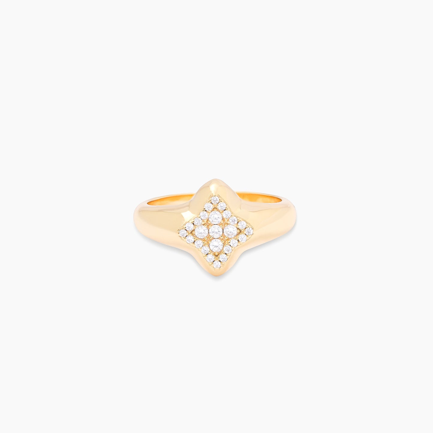 Flower signet ring gold