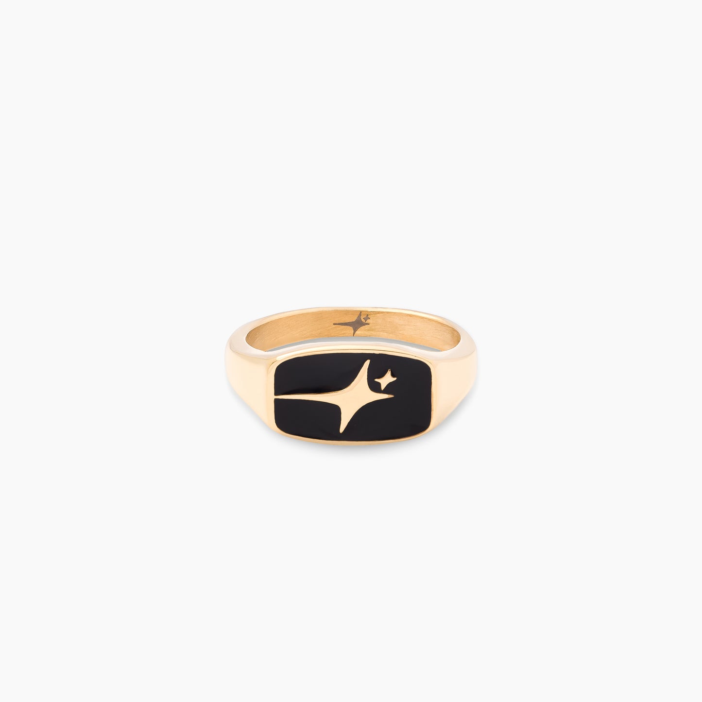 Signature Rectangle signet ring gold