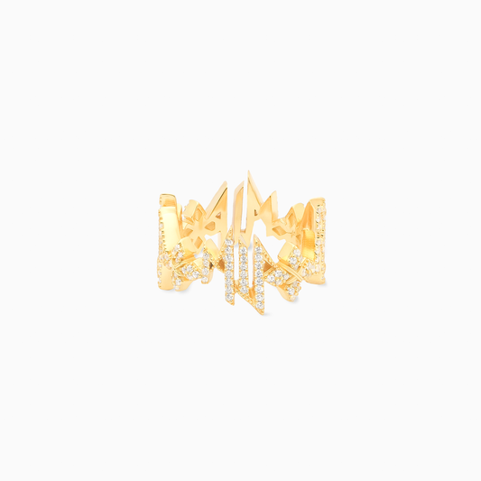 Iced MIS Ring - Gold