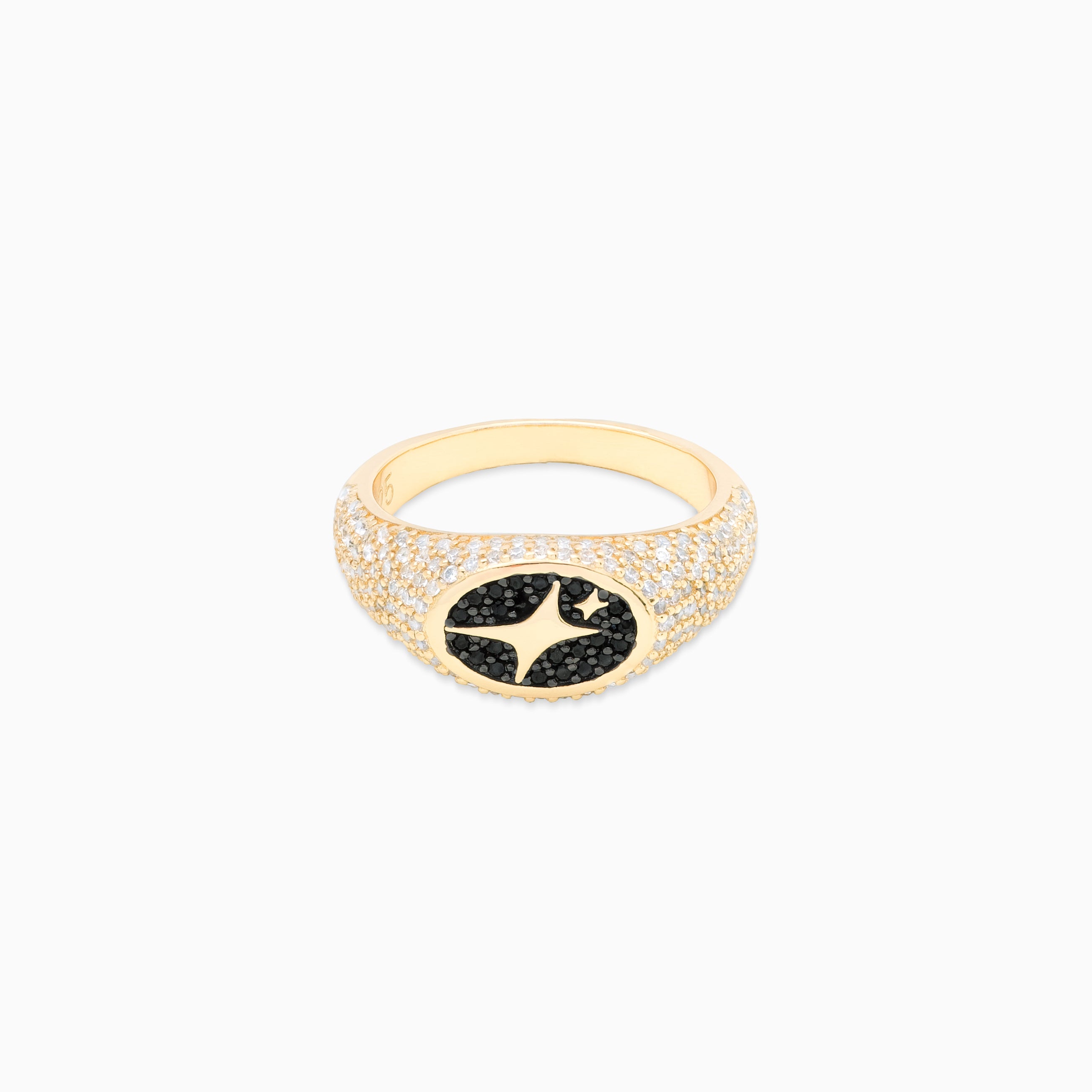 Iced Oval signet ring gold – Make it shine