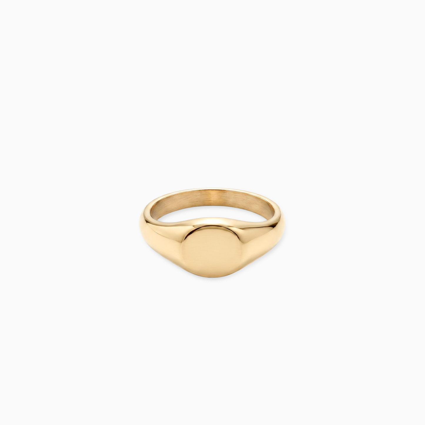 Round golden ring signet
