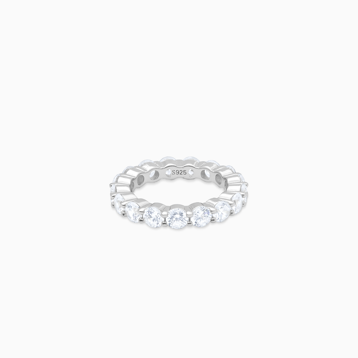 Silver Eternity Ring - White