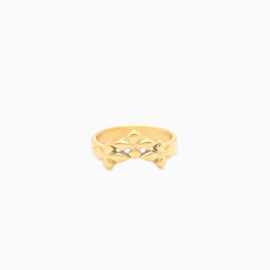 Triple crossed star ring - Gold
