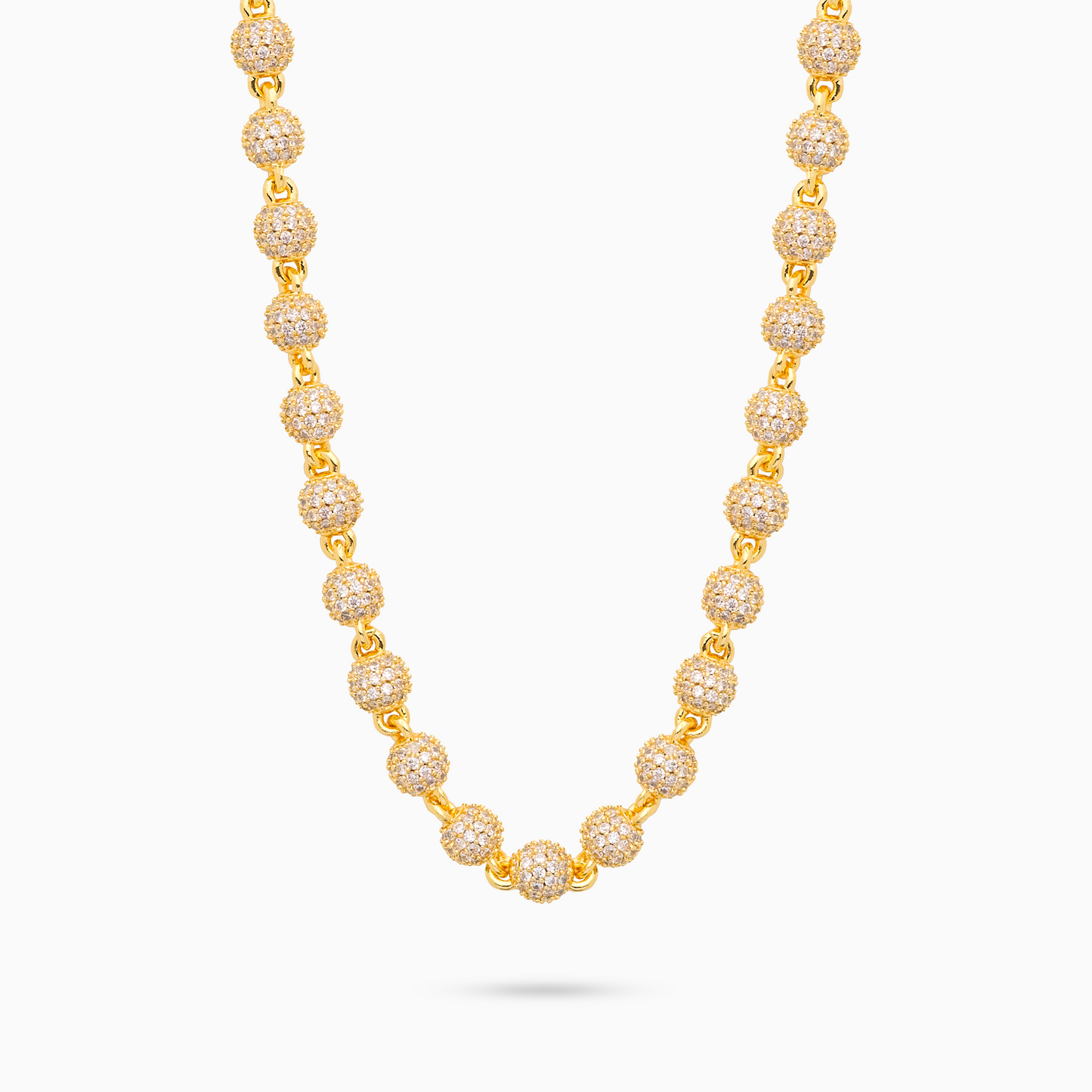 Bead link chain 6 mm gold