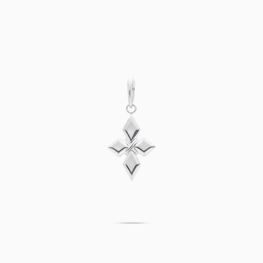 Crossed Star Pendant - Silver