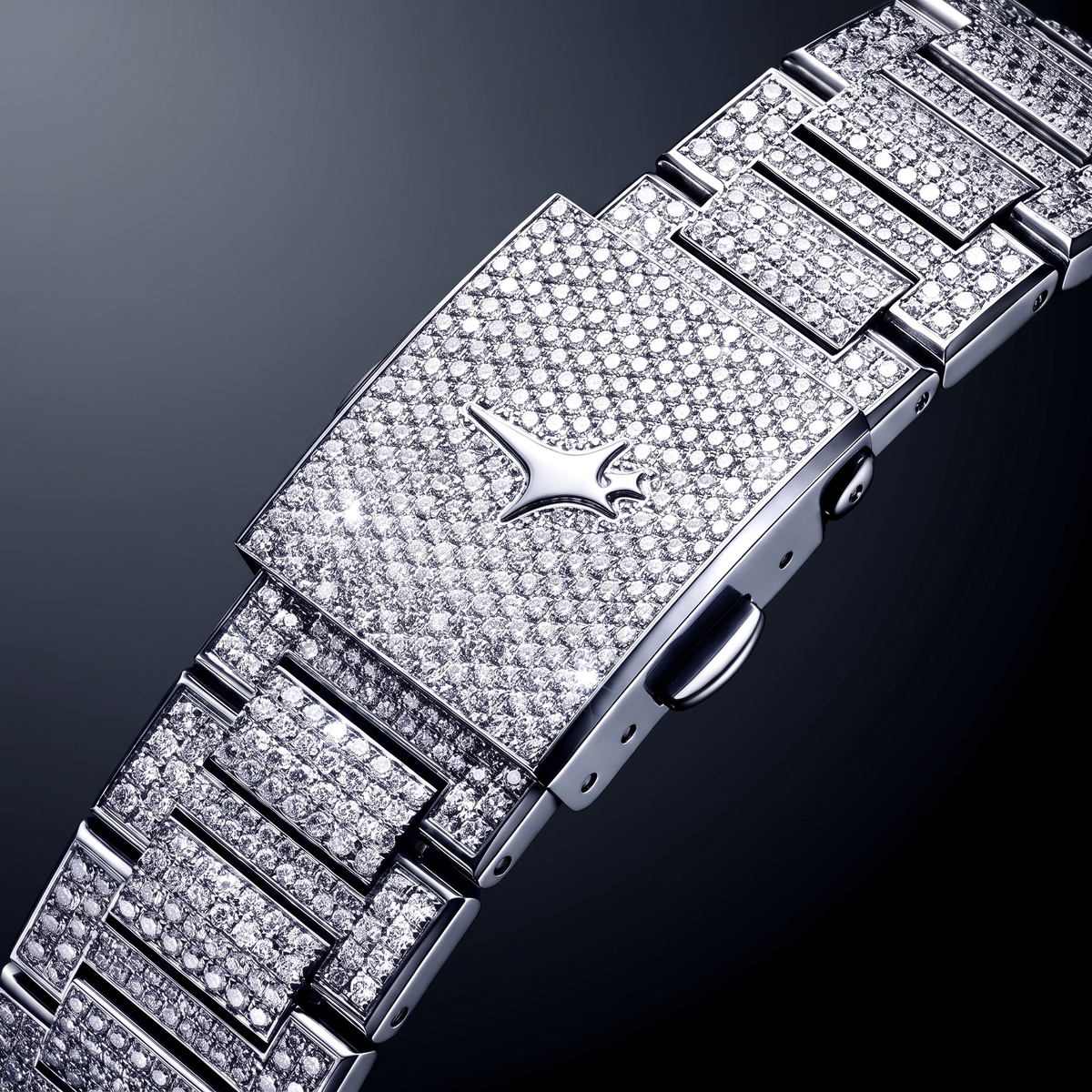 Iced ASON1 - Black Dial & 316L Stainless Steel Bracelet - VVS Moissanite