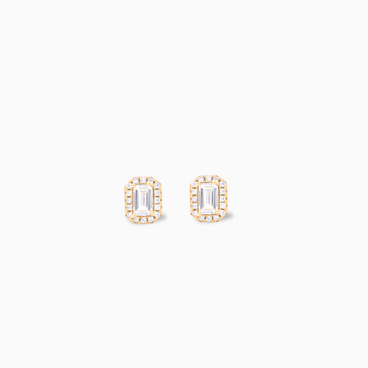 Baguette golden earrings