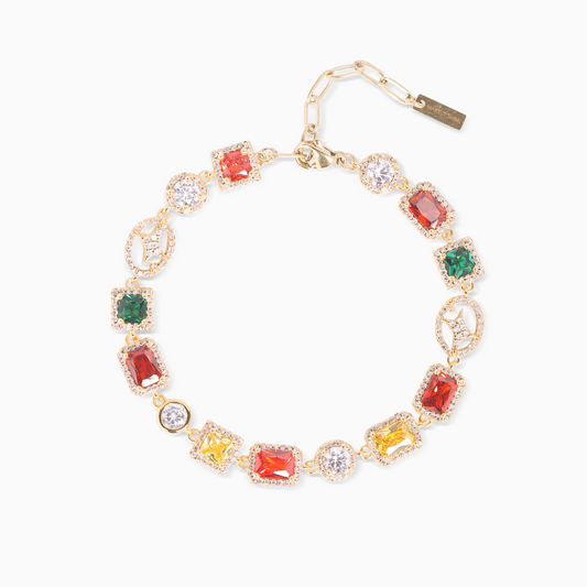 Bracelet Multi Gemstone 8 mm Doré