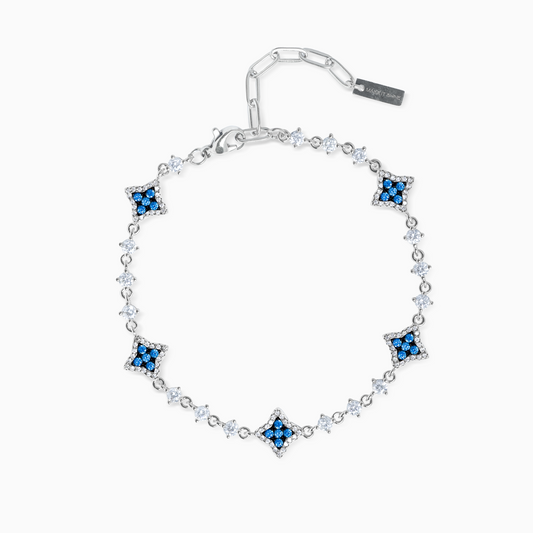 Flower Tennis Bracelet Silver