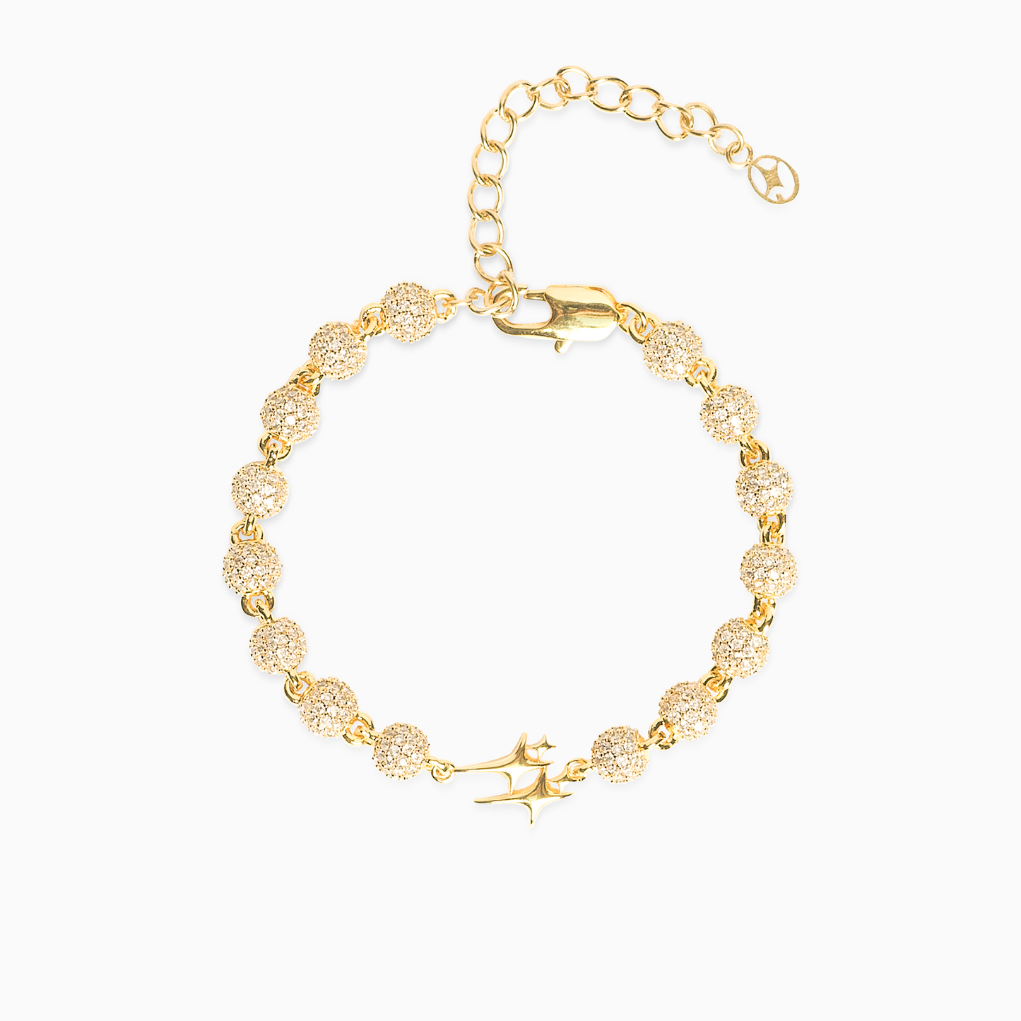 Signature Iced Bead link Bracelet Gold