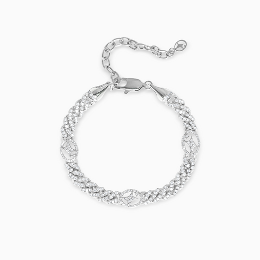 Signature Iced Cuban link Bracelet 5 mm Silver