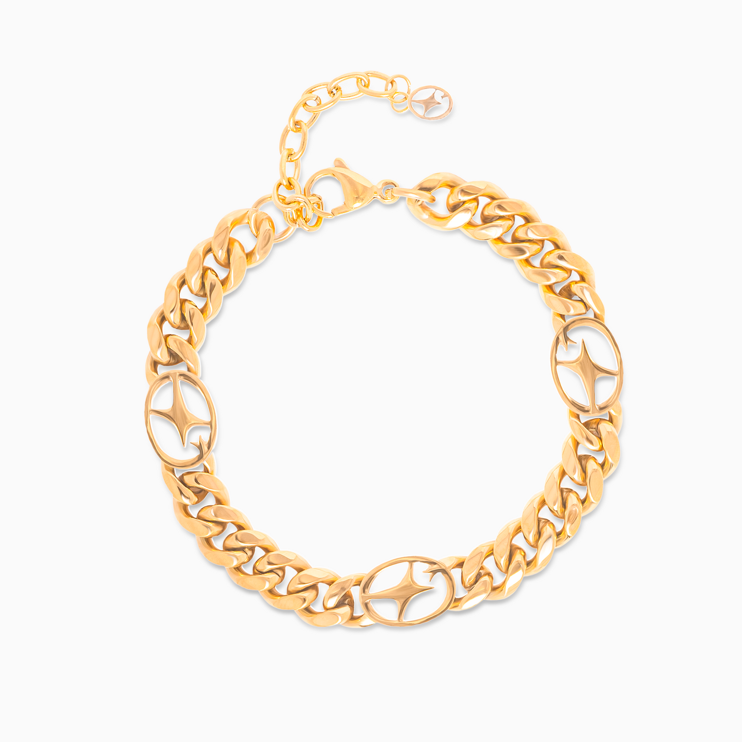 Bracelet Cuban link 8 mm Signature Doré