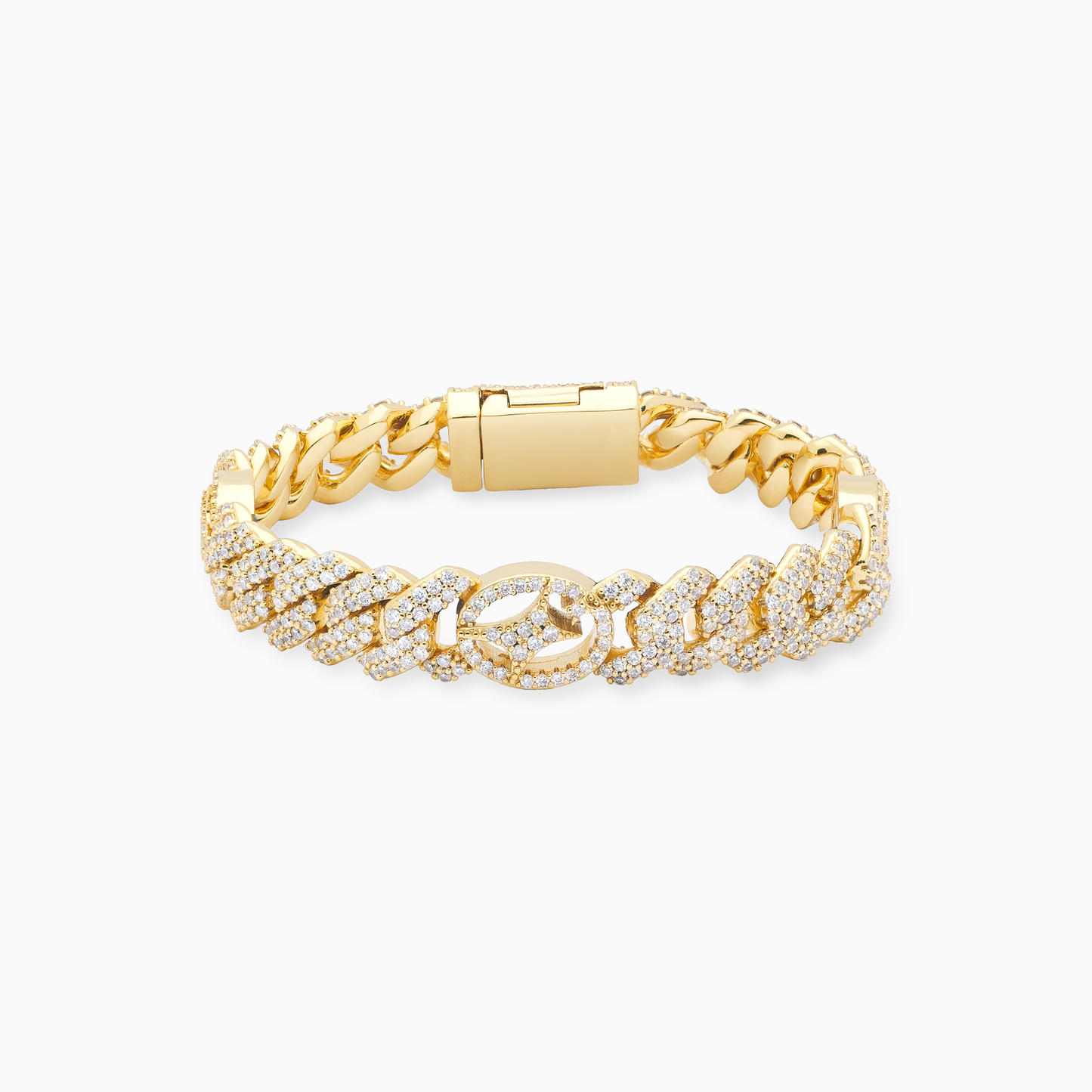 Bracelet Prong link Signature 10mm Doré