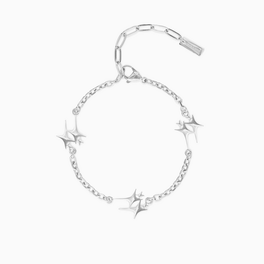 Silver Double Stars Bracelet