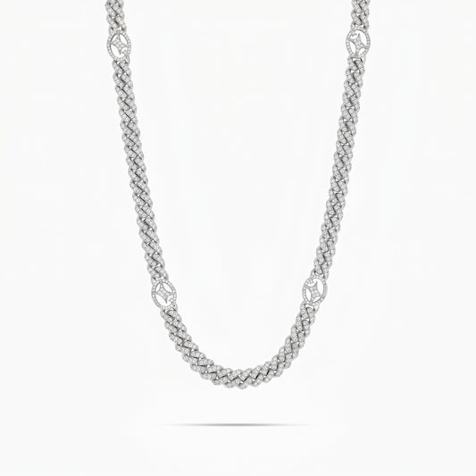 Signature Iced Cuban Link Chain 5mm Silver