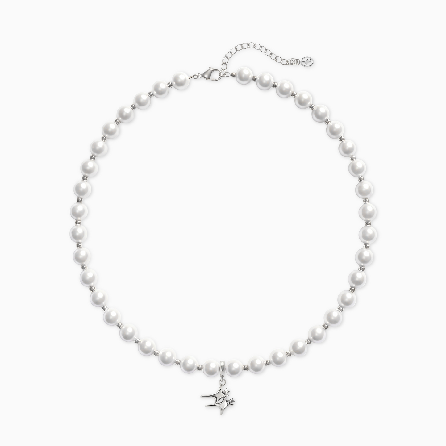 Chaîne Pearl Double Stars Argentée