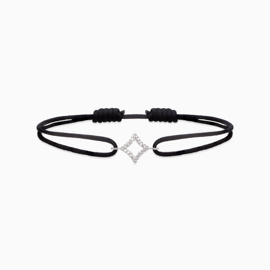 Hollow Star cord bracelet - Black