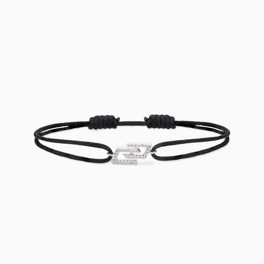 Monogram cord bracelet - Black