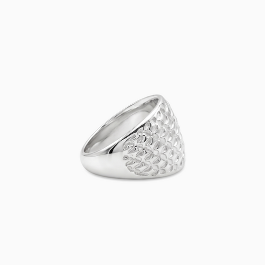 Starfield Round Signet ring - Argentée