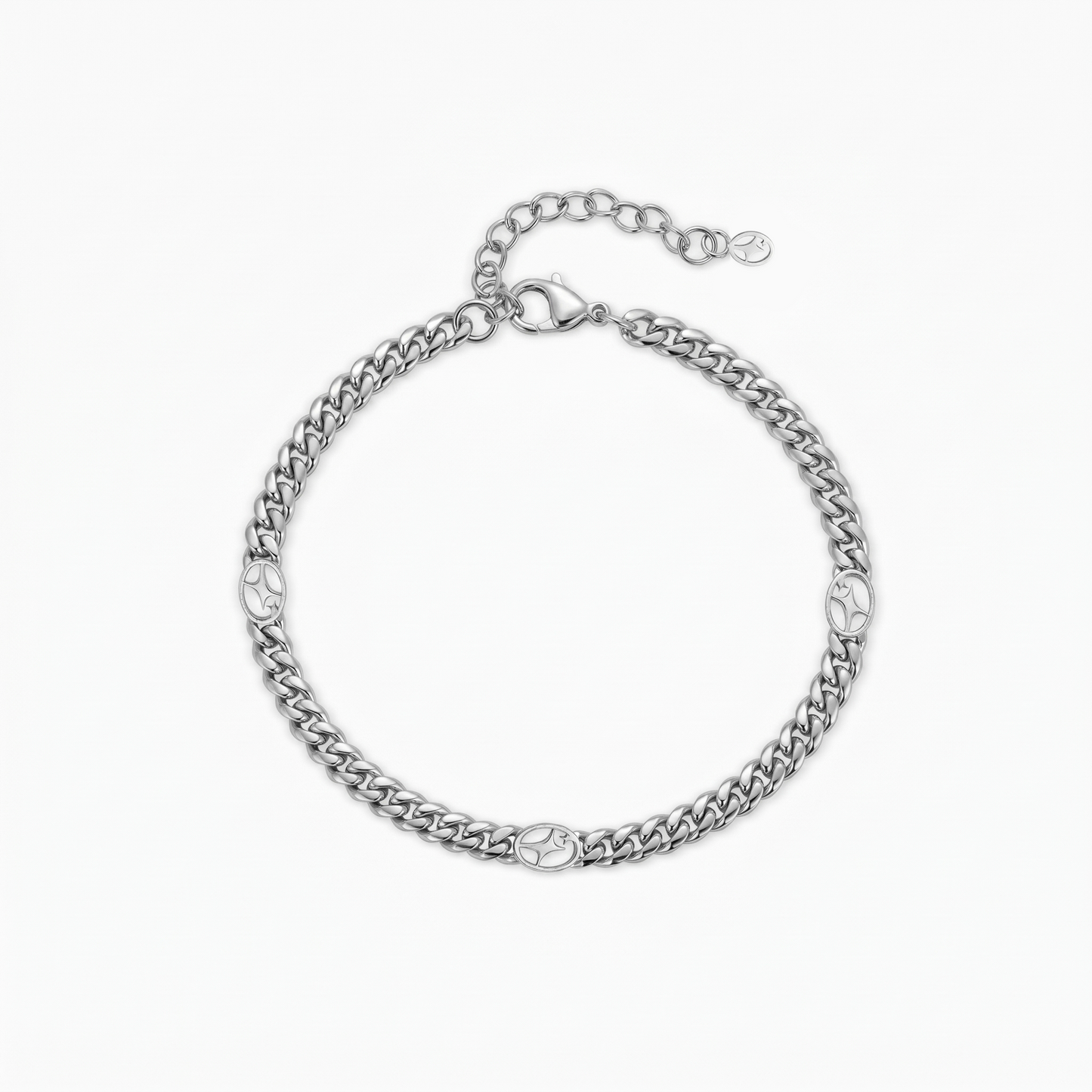 Cuban link bracelet 4 mm Signature Silver