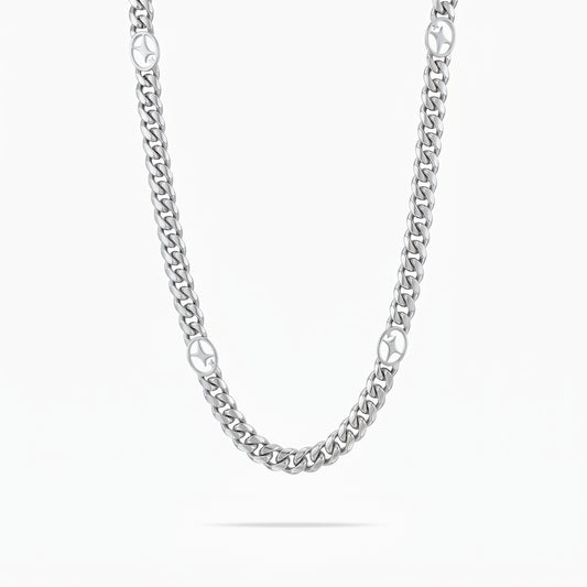 Cuban link chain 6 mm Signature Silver