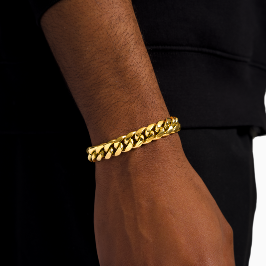 Cuban link bracelet 12 mm gold