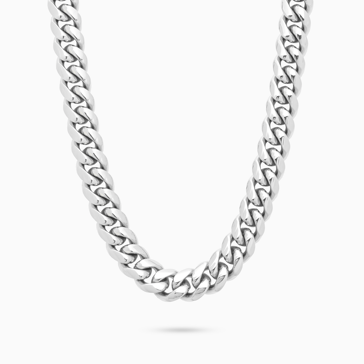 Chaîne Cuban link 12 mm argentée