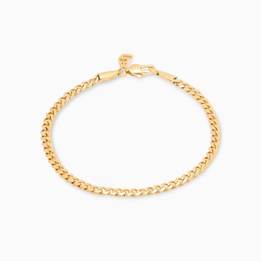 Cuban link bracelet 3 mm gold