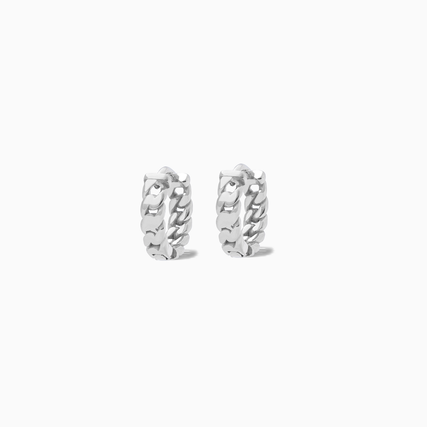 Cuban link silver earrings