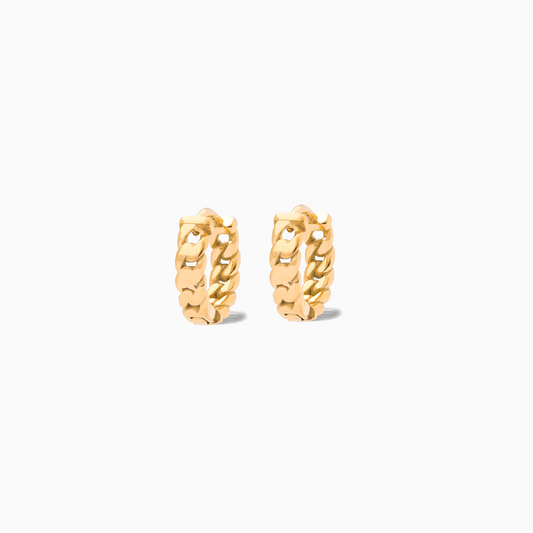 Cuban link earrings dorées