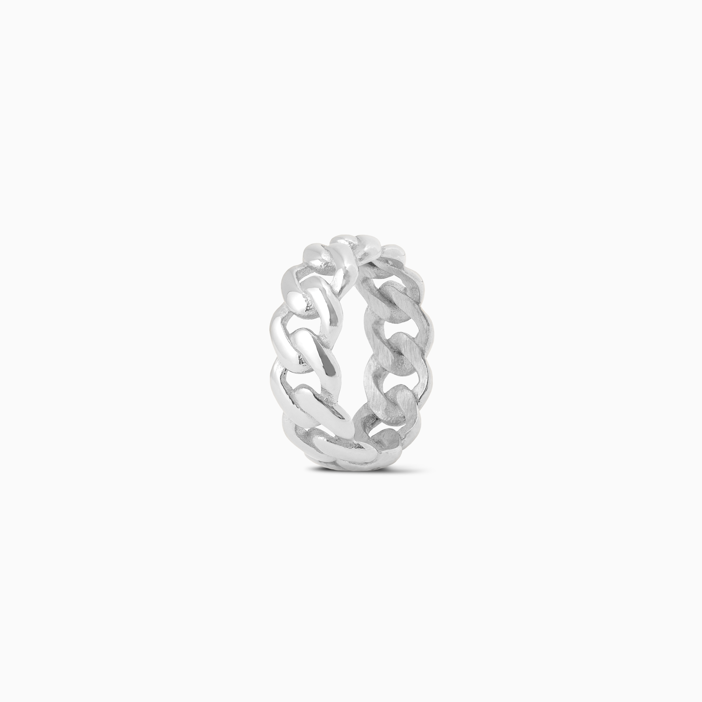 Cuban link ring 8mm silver