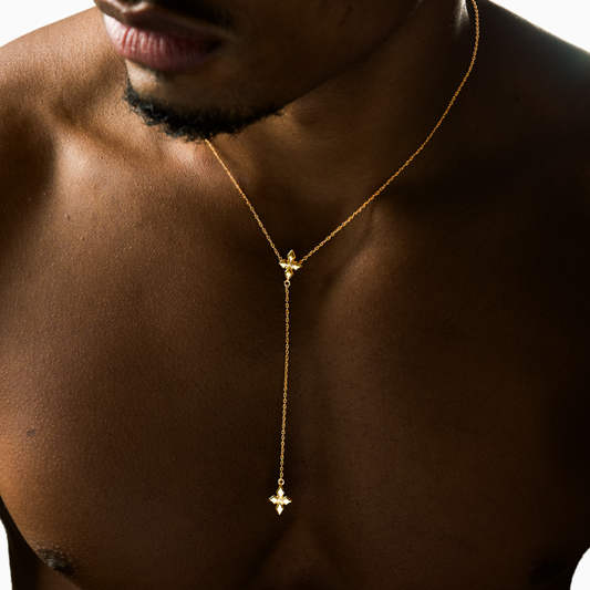 Double Crossed Star Chain - Gold