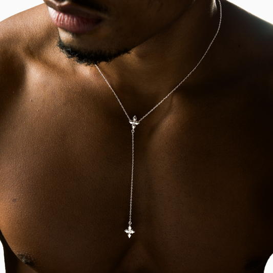 Double Crossed Star Chain - Silver